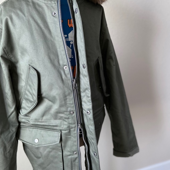 Goodfellow & Co Faux Fur Hood JACKET Olive-green NWT - Picture 2 of 12